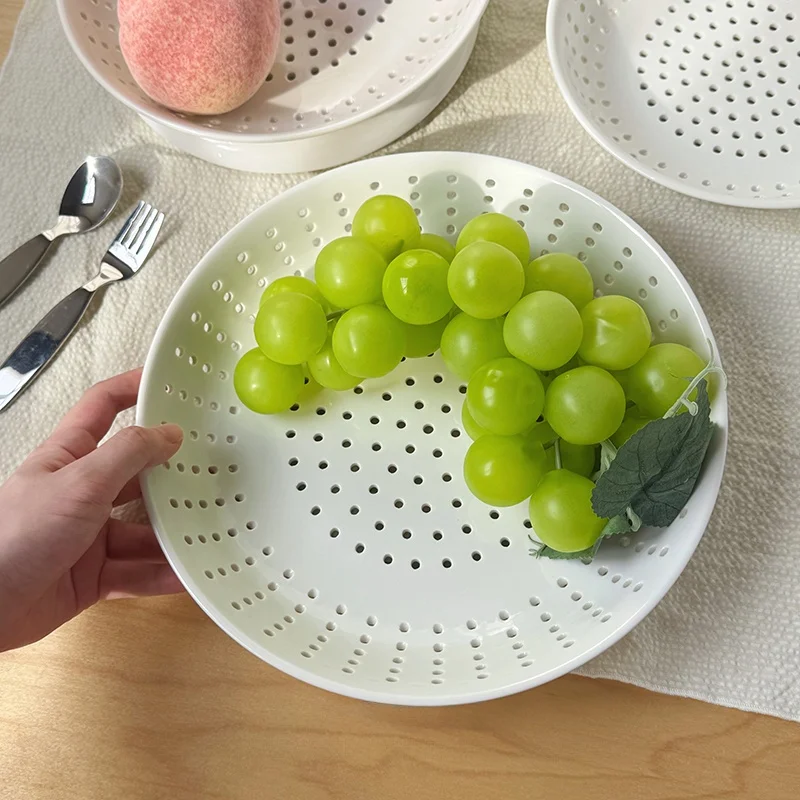 

Круглая многофункциональная тарелка-пароварка для микроволновой печи с интегрированным поддоном, однотонный дизайн