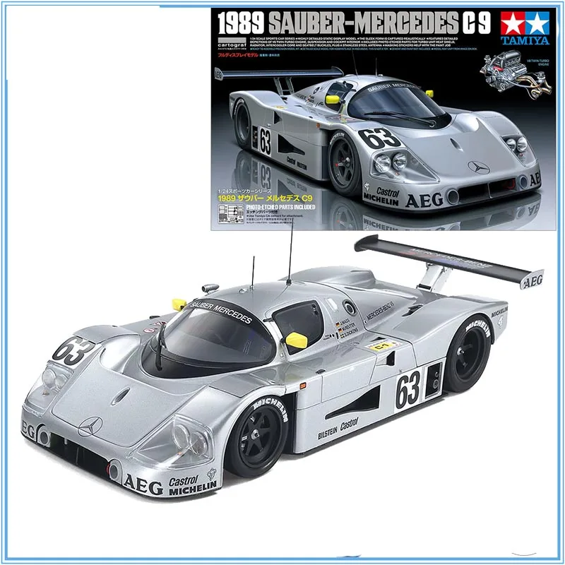 Genuine Original 1/24 Scale Model Sports Car Kit SAUBER-MERCEDES C9 1989 Anime Action Figure Toys assembly Gift Collectible Mode