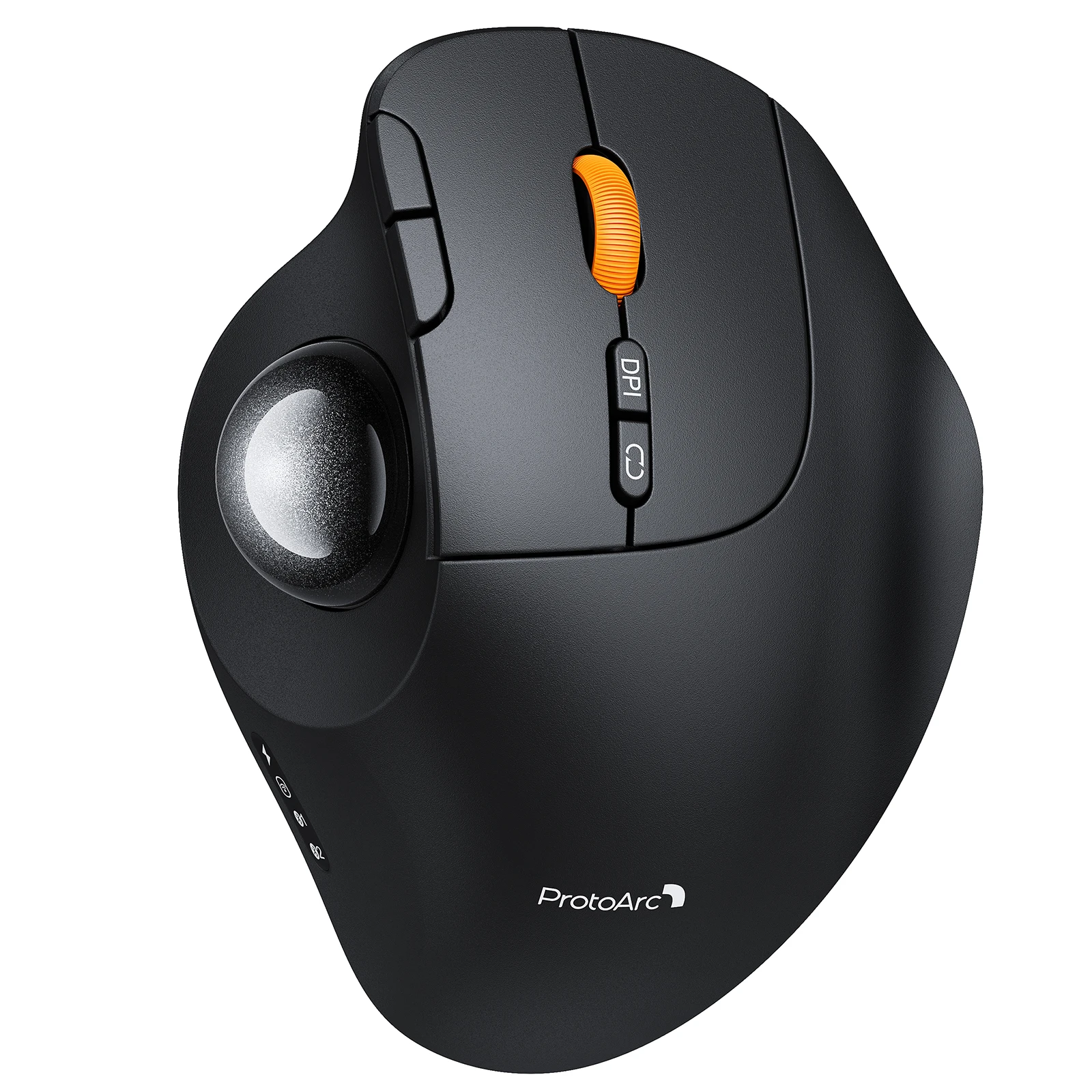 ProtoArc EM02 Vertical Ergonomic Trackball Mouse, Adjustable Angle Bluetooth 2.4G Wireless Rechargeable Mice for Laptop iPad Mac