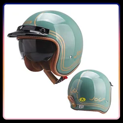 Caschi Jet classici caschi Open Face approvati DOT per moto ciclomotore Scooter Cafe Racer Retro Vintage 3/4 Open Half Helmet