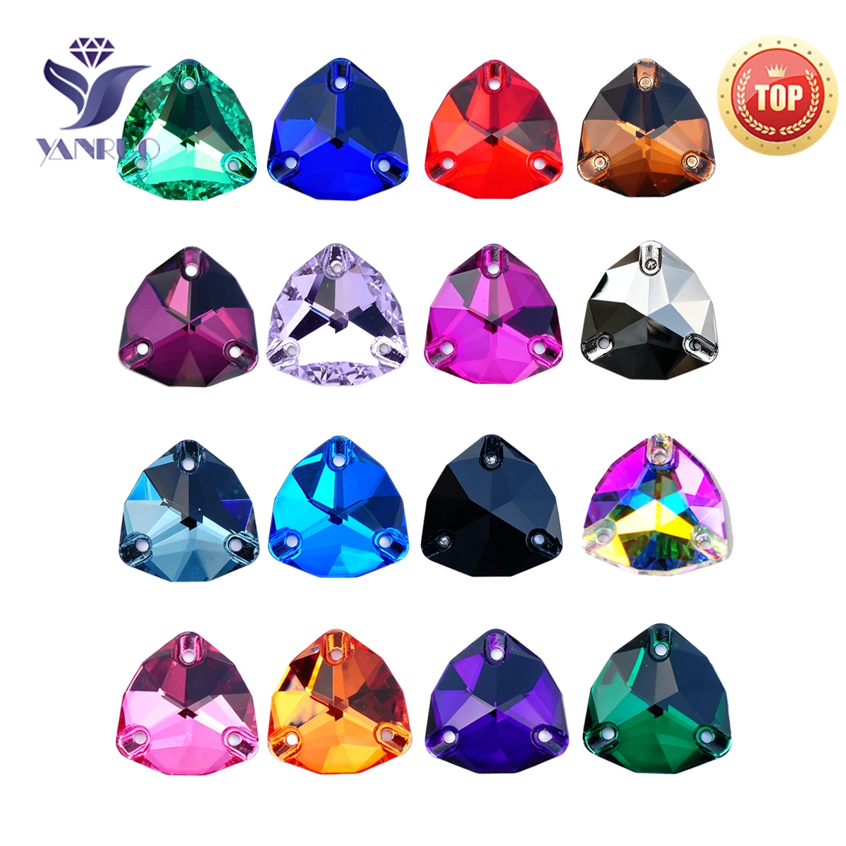 YANRUO 3272 Fat Triangle All Color Sew On Stones Glass Crystal Rhinestones AAAAAA Quality Sewing Stones For Clothes Dress Shoes