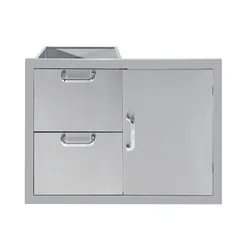 Outdoor Modular Furniture Cabinet Modern Stainless Steel Two Drawers Single Door Kitchen Cabinet