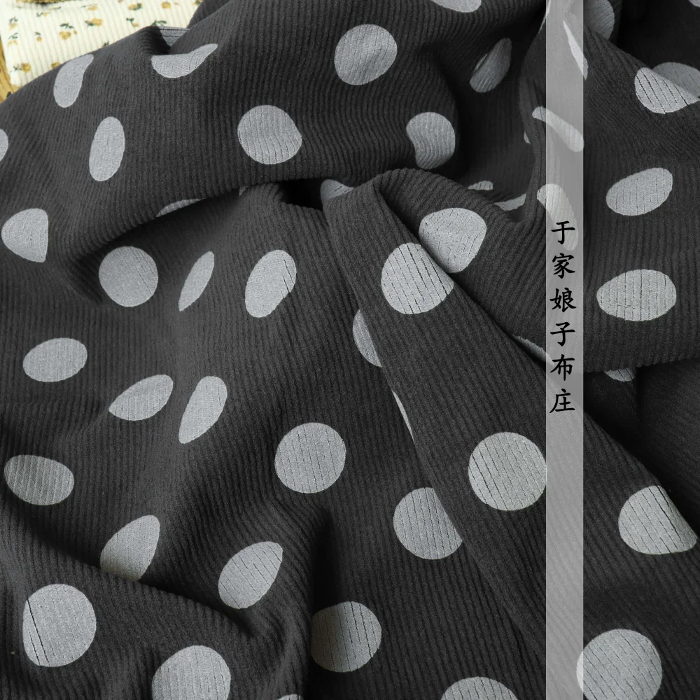 140x50cm Spring Autumn Corduroy Printing Solid Color Thick Stretch Fabric, Making Pants Jacket Children Adult Clothing Cloth