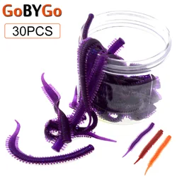 30PCS 0.75g/8.5cm Soft Fishing Lure Super Soft TPE Worm Bait Elastic Durable Environmental Earthworm Neried Friendly Materials