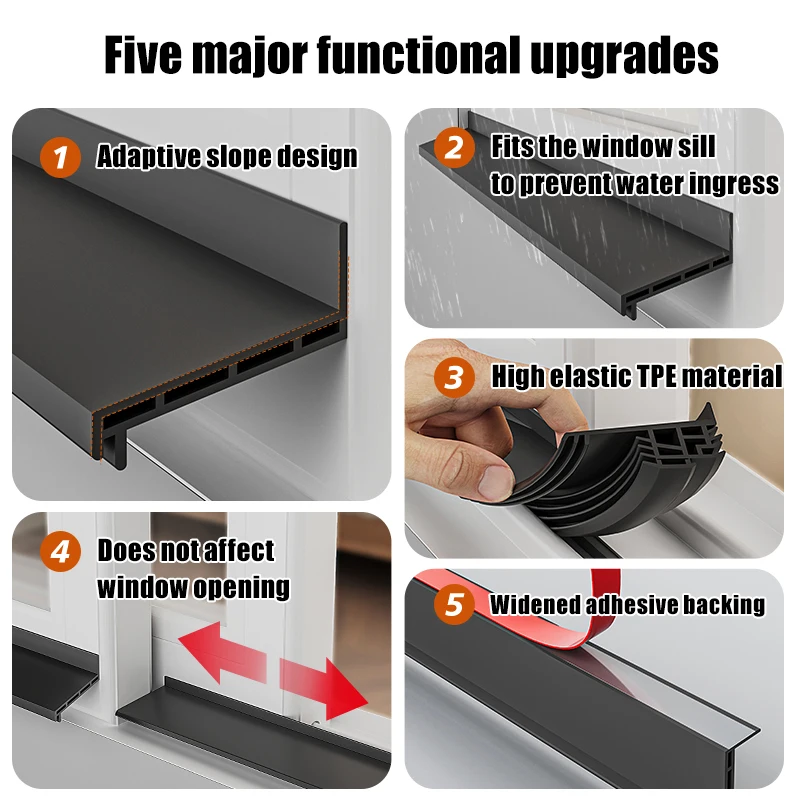 1.1 متر يندبروف شريط عازل TPE ويندوز شرائط الاحتفاظ بالمياه الحرارة الباردة مقاومة نافذة منزلقة الطقس قطاع سهلة التركيب