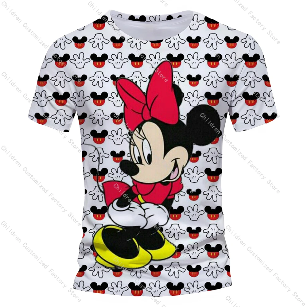 Children's Clothing 2 to 8 Years Summer Short Sleeve Boys T Shirt Mickey Minnie Disney Cartoon 3D Printed Kids Tops Girls Tees