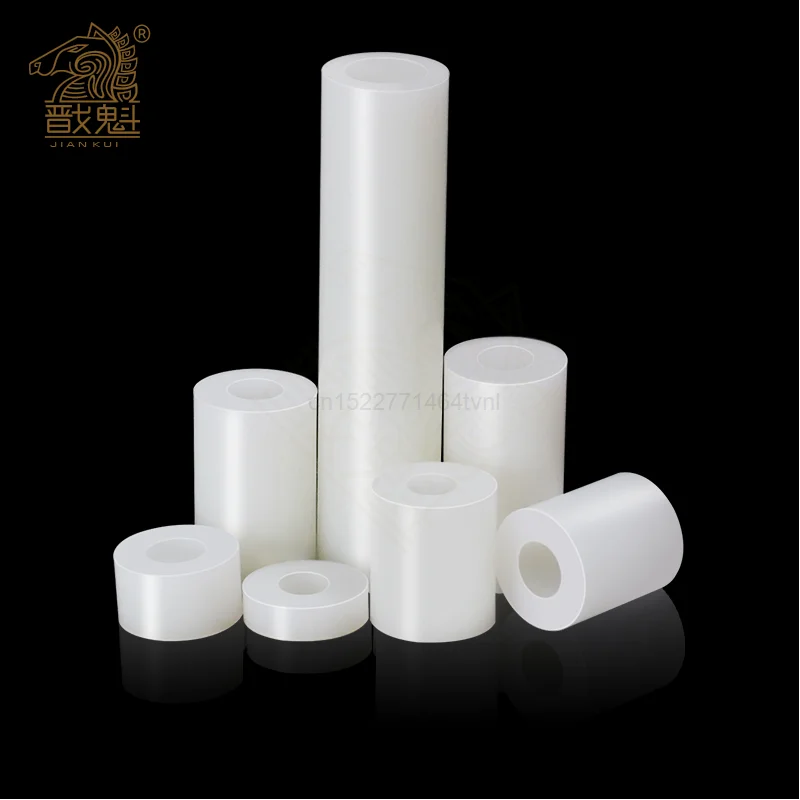 50/25szt M3 M4 M5 M6 M8 ABS Podkładka dystansowa Rround Biały Nylon Bezgwintowa Podkładka dystansowa Okrągła Pusta Podkładka dystansowa
