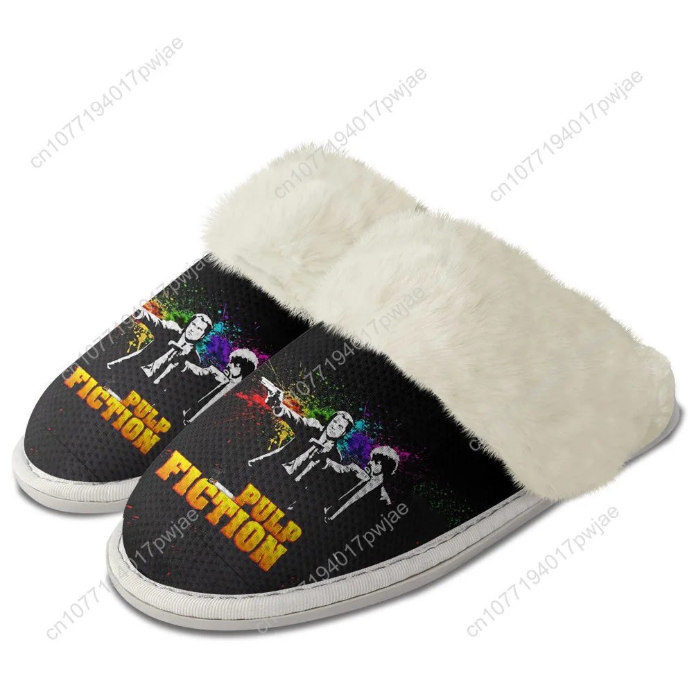 

Pulp Fiction Plush Slippers Keep Warm Shoes John Travolta Mens Womens Home Cotton Bedroom Lightweight Warm Slipper Custom Shoes
