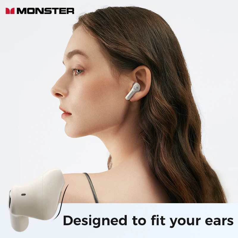 Monster N-lite 207 Bluetooth 5.4 Earphones Wireless Headphone with Mic Waterproof Touch Control Earbuds IPX5 ENC Noise Reduction