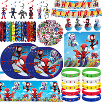 Babby Spider-Mam And His Amazing Friend Birthday Party Decoration DIY Tableware Balloon Cups Plate Kid Boy Gift Party Supplies