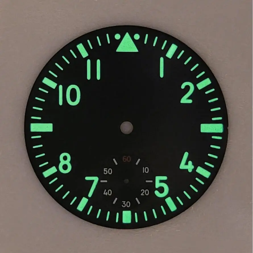 For ETA6498 Movement 38.9mm Watch Dial Green Luminous Watch Face Repair Replacement Parts For ST3621 Manual Mechanical Movement