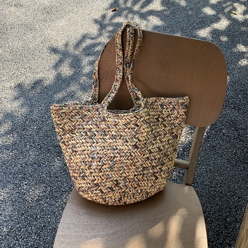 Bolso de paja tejido a mano de - Beach Bag Straw reseña y precio