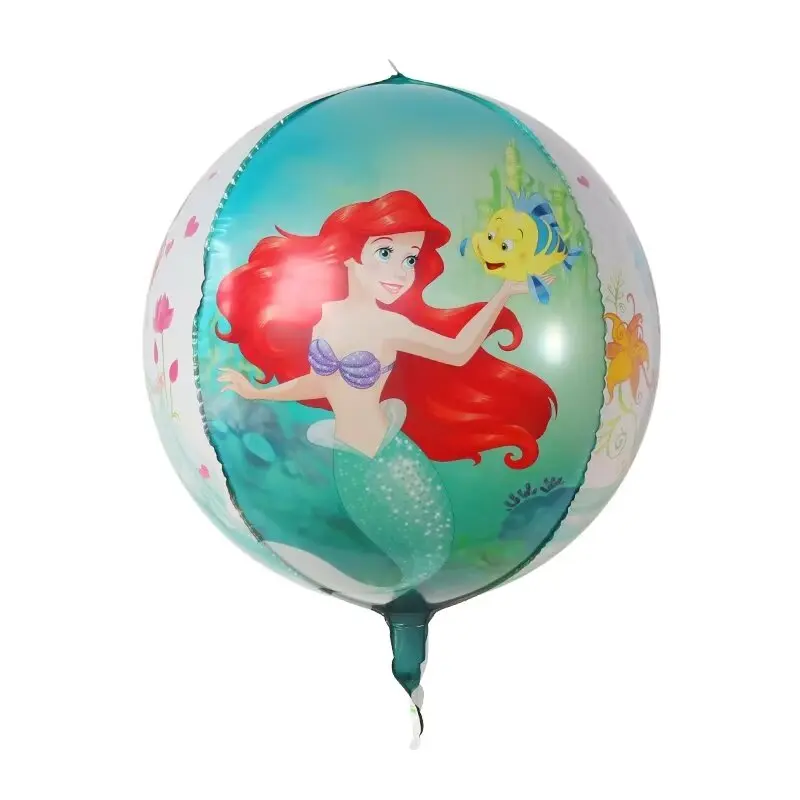 4D Ball Mermaid Princess Snow White Shape Pattern Balloon Girl Birthday Party Decoration Wedding Decoration Little Girl Baby Toy