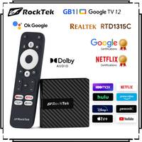 RockTek GB1 TV Dongle Netflix Google Certified TV Stick Mini BOX Media Player Support Dolby Atmos Vision 2T2R Wifi BT5.0