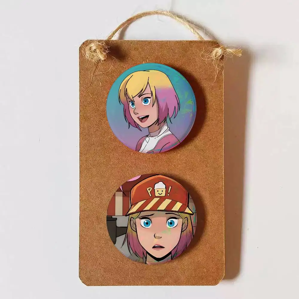 Gwenpool Cute Cool Round Pin Badge Set for Anime Game Music Cartoon Fans Backpack Denim Jacket Hat Decoration