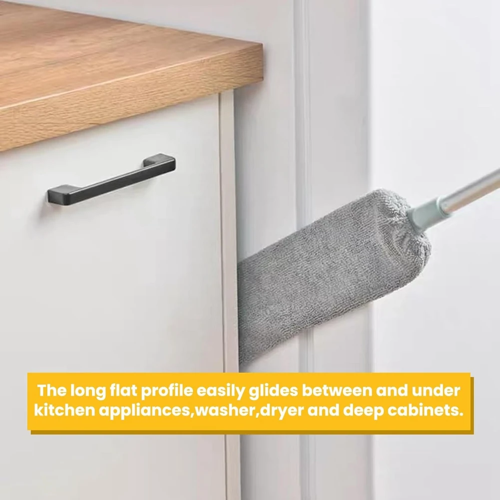 DT81 Extendable Microfiber Duster Versatile Cleaning Tool for Ceilings, Blinds, Under Furniture Washable Dusting Wand