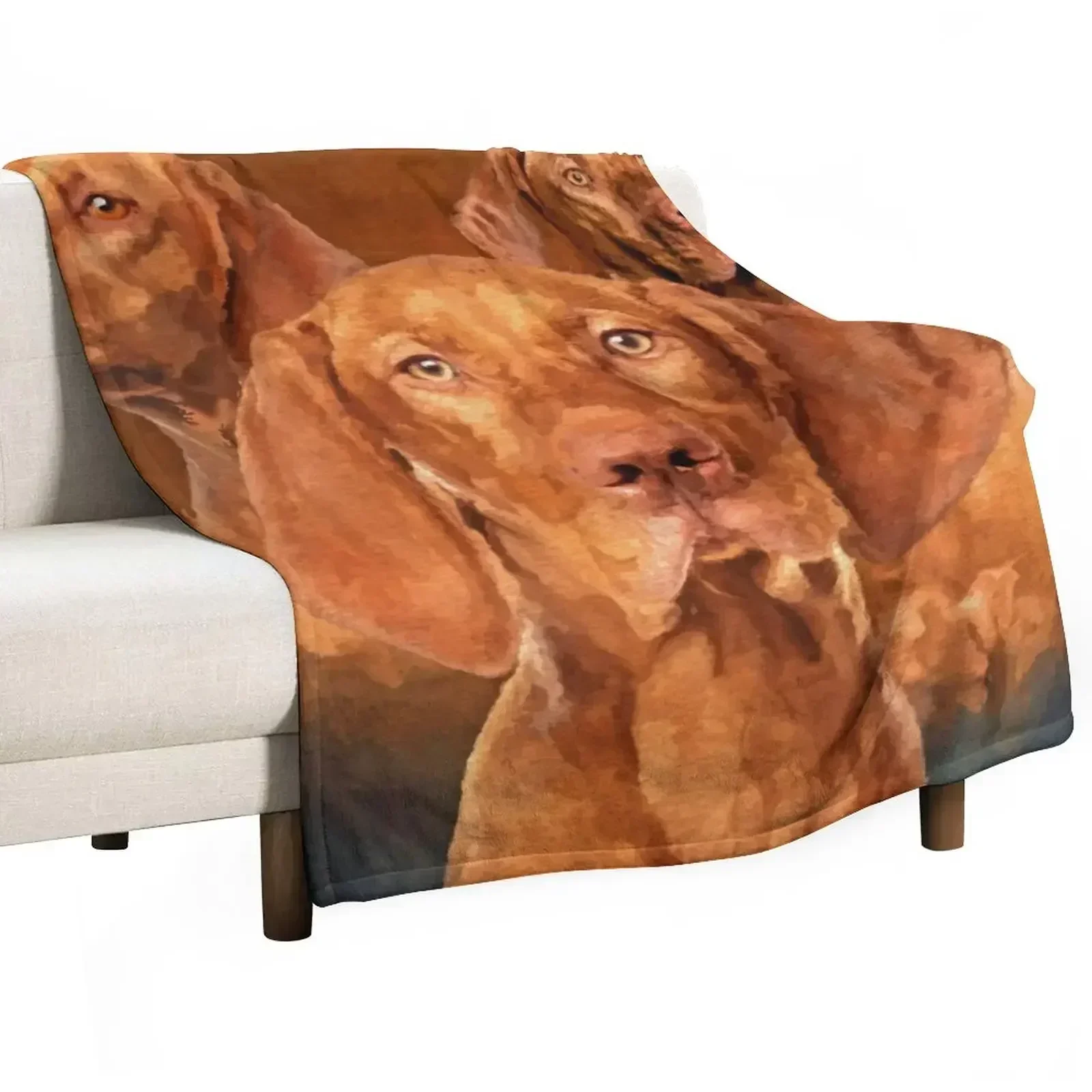Vizsla- Hungarian pointer Collage Throw Blanket Weighted sofa bed Flannels Decorative Sofas Bed Comforter Blankets