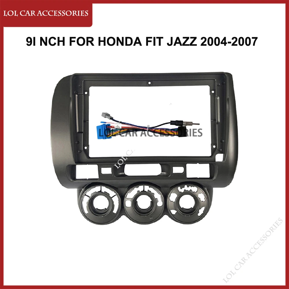 LCA 9 Inch For HONDA Fit Jazz 2004-2007 Stereo Radio Car Android MP5 Player Casing Frame 2Din Head Unit Fascia Dash Cover Trim