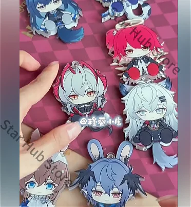 Arknights Amiya Lappland Beweglicher Acryl-Schlüsselanhänger, Rucksack-Ornament, Cosplay-Accessoire, Niedliche Geschenke für Kollegen, Anime