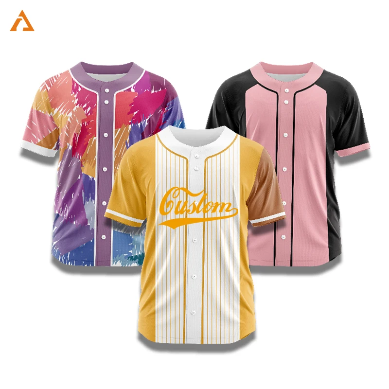 

Customizable Baseball Jerseys Spirit Baseball Button T-Shirt Sports Sublimation Printed Name Number Logo Uniforms Men/Women/Kids