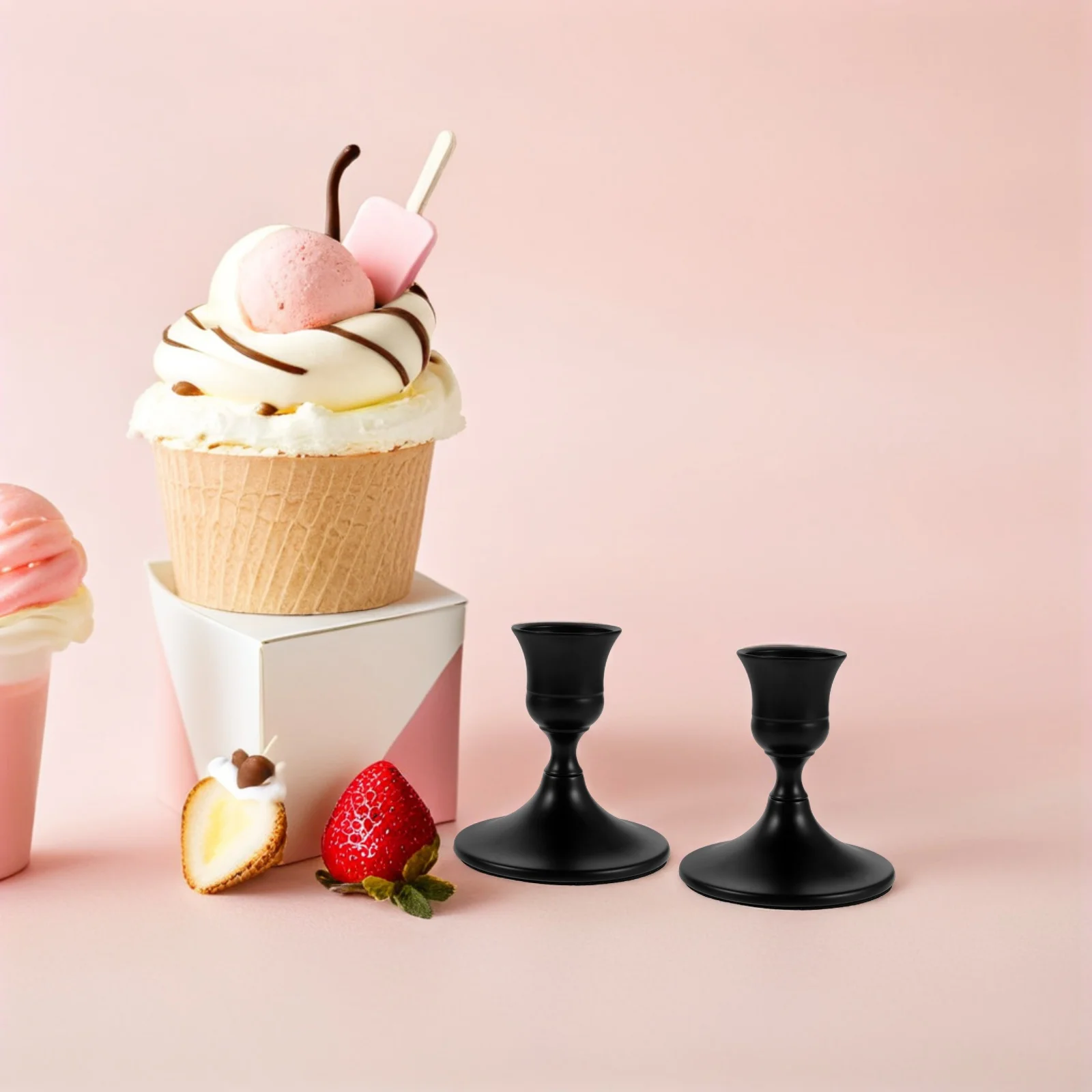 

4pcs Black Stick Holder Rustic Metal Taper Candelabra For Dinner Table Coffee Table Fireplace Mantel Decoration Wedding