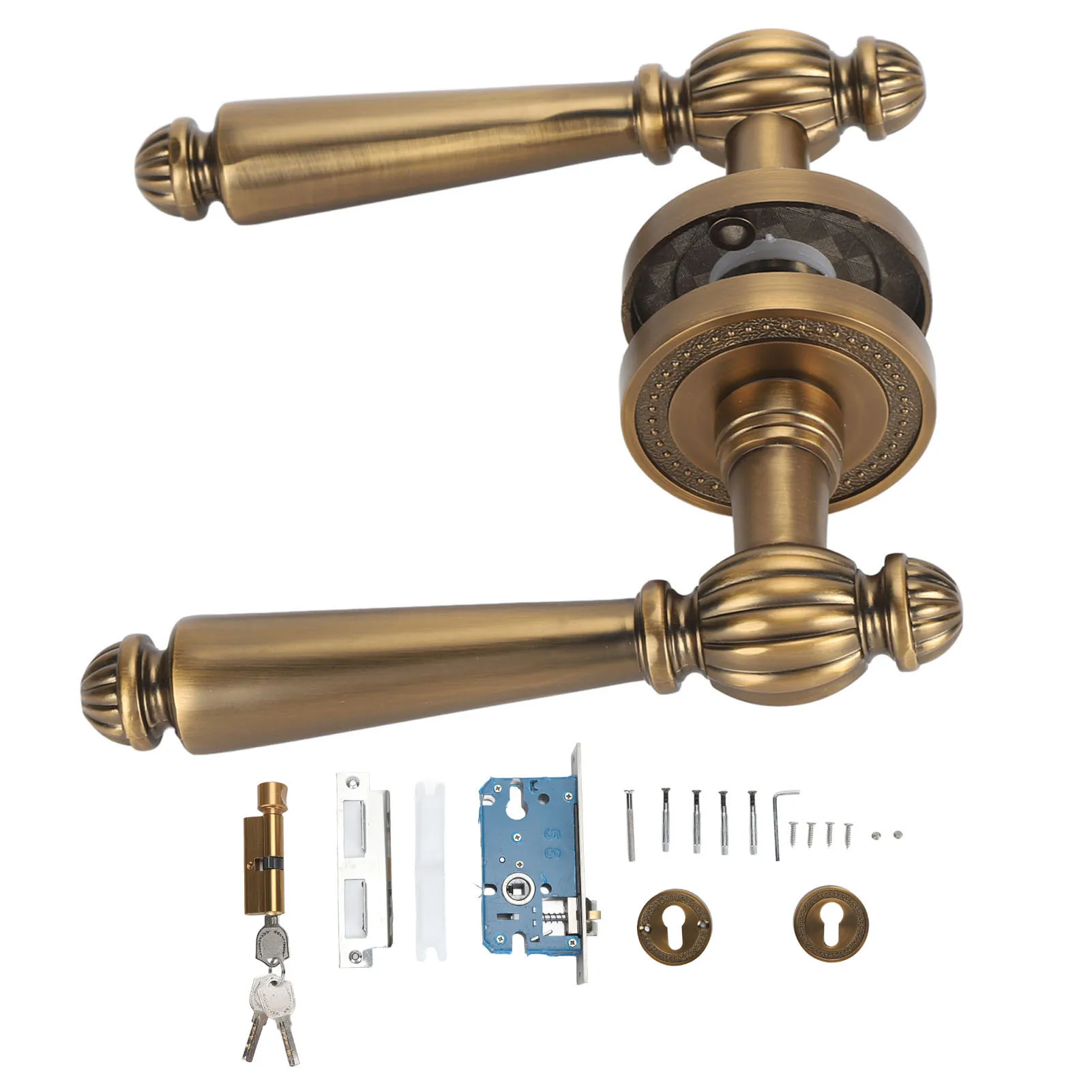 Bronzen Deurgreep Slot Stille Koperen Kern Retro Deurgreep Slot Slaapkamer Woonkamer Woonaccessoires