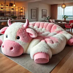 Cute Cow Litter Pet Cushions Dog Cat Cushions Pet Supplies Seat Cushions Cow Plush Chair Cushion-Plush Pillows Seat Room Decor