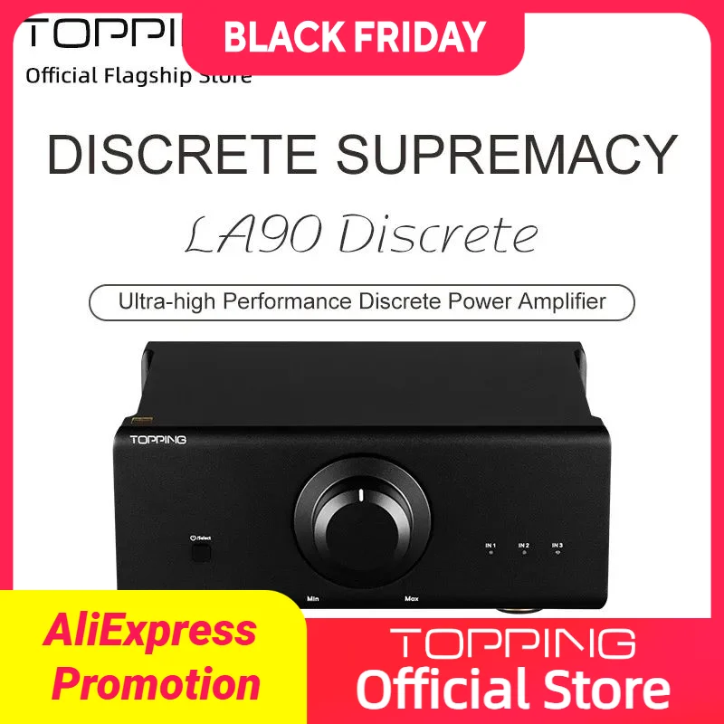 TOPPING LA90 Penguat Daya Diskrit 3 * Input XLR/TRS Pengaturan Penguatan 2 Langkah Stereo/Mode Mono Amp