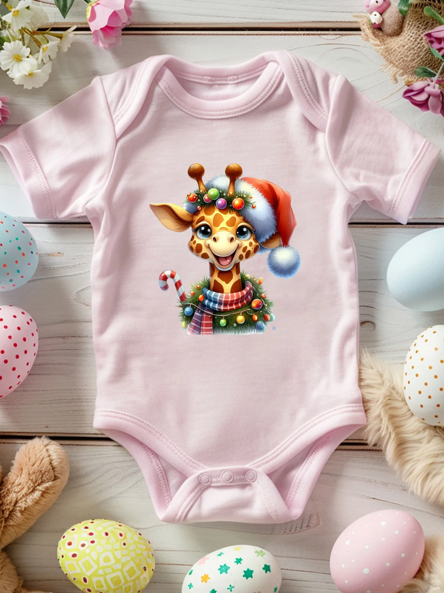 

Веселый Рождественский Комбинезон-Жираф 01 для малышей унисекс, 100% хлопок, мягкий слип, всесезонный, розовый боди 190GSM