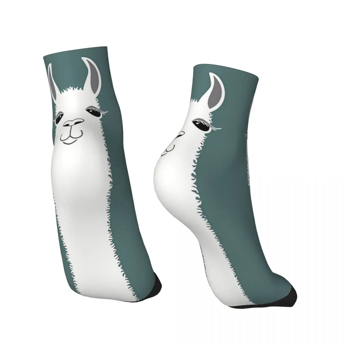 Happy Men's Ankle Socks LLAMA TWINS Hip Hop Seamless Crew Sock Gift Pattern Printed