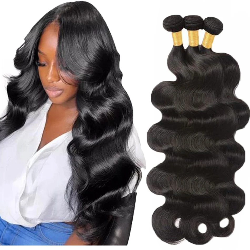 Body Wave Human Hair Bundles 100% Real Human Hair Natural Colour 8-30 Inch Curly Hair Bundles Extension Suitable For Women