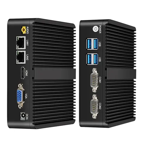 XCY 팬리스 미니 PC Intel Celeron J6412 J4125 2x GbE LAN 2x RS232 HDMI VGA WiFi 4G LTE Windows 10 Linux 산업용 컴퓨터