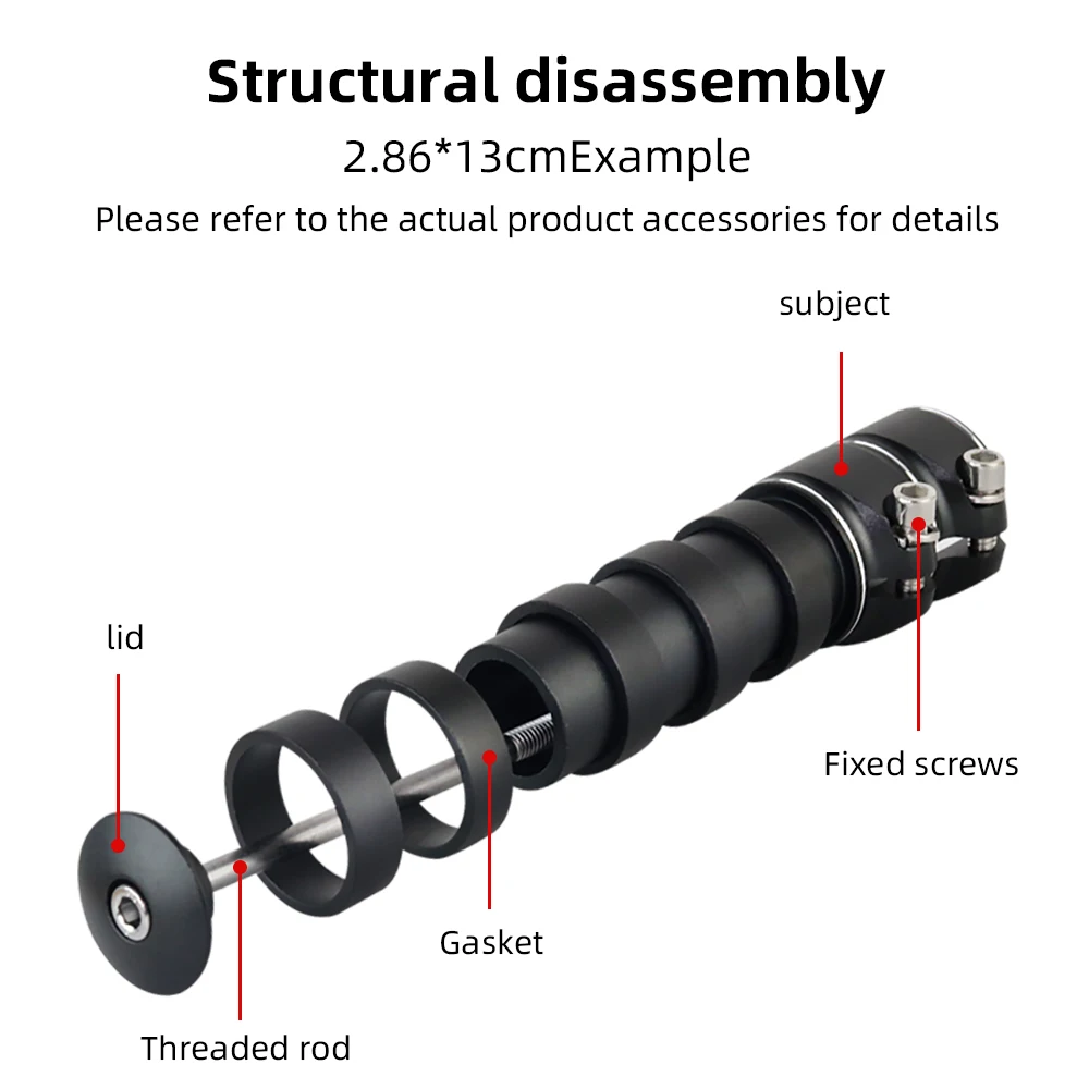 MOTSUV Bicycle Height Increase Fork Rod Extender Bike DIY 28.6mm Handle Rise 115/130/180/210mm Free Adjustment Adapter Parts NEW