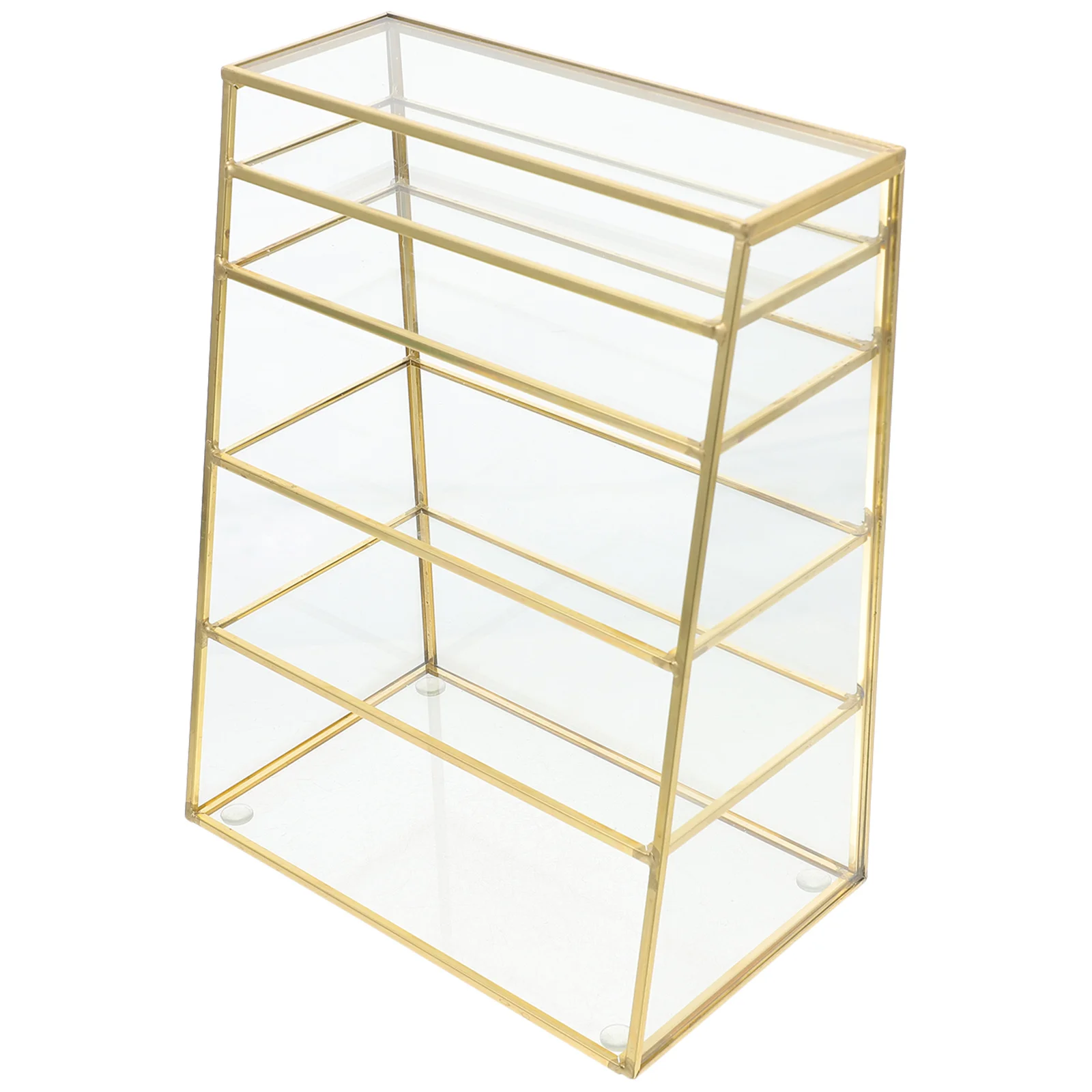 1 pz supporto per rack di stoccaggio in vetro per organizer per trucco multistrato per rossetto, polvere pressata, pennello per sopracciglia, articoli vari, scaffale da tavolo