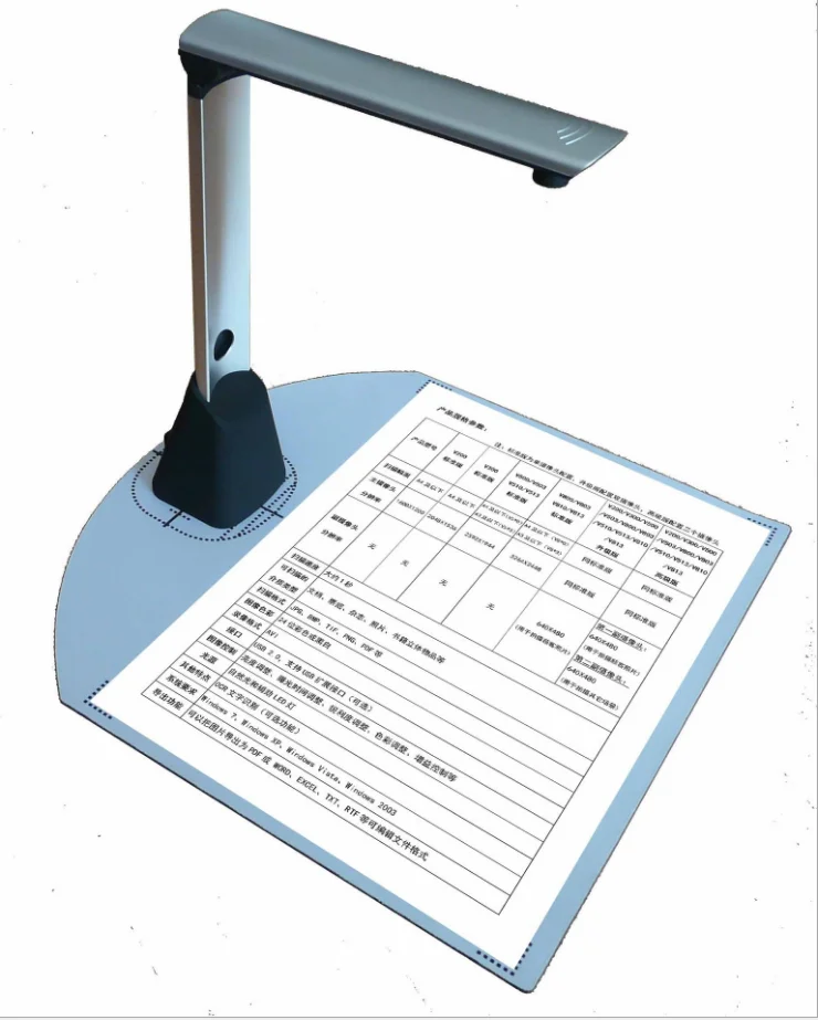 

Automatic Stand Document Scanner 5mp Usb Portable Page Document camera Scanner for A4 document scanning