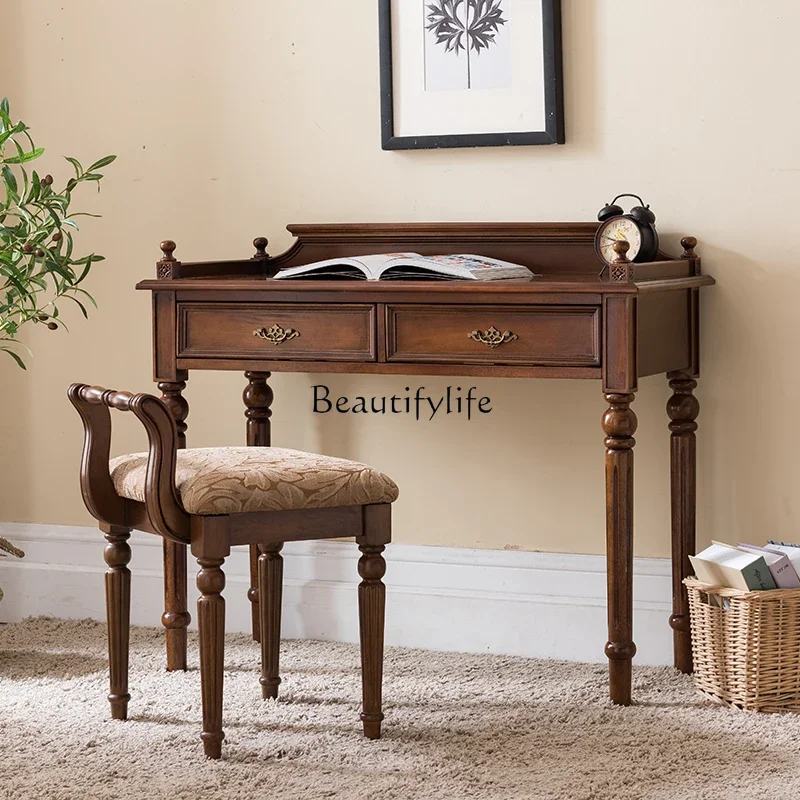 

yj7 American-style desk solid wood writing table office computer desk small apartment
