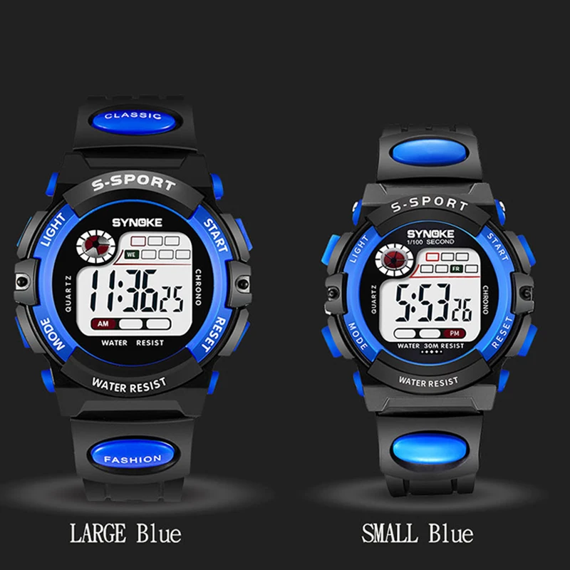 Electronic Children\'s Watch Student Sport Watches Colorful Sport LED Digital Clock 3ATM Waterproof Alarm WristWatch for Boy Girl