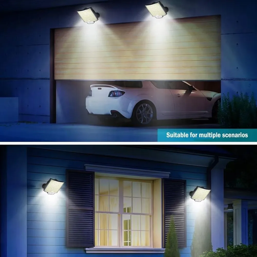 

234LED Solar Outdoor Light Automatic Sensing 3 Mode LED Panel Light Remote Control Waterproof Solar Wall Lamp Outdoor Lighting