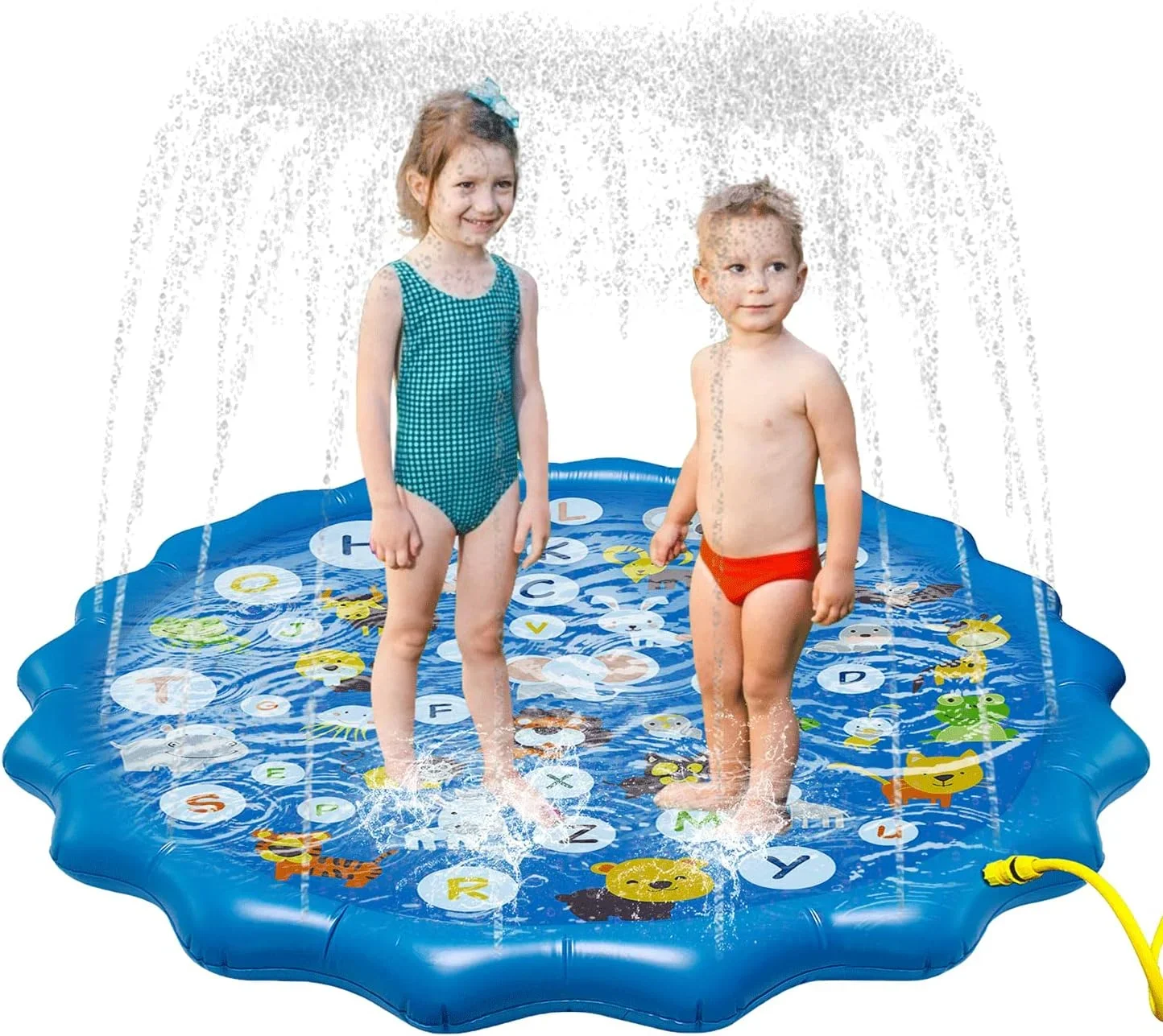 

Children Play Spray Mat 100cm Beach Inflatable Water Sprinkler Pad Outdoor Interactive Fountain Toy Swimming Pool Mat Toys Rv