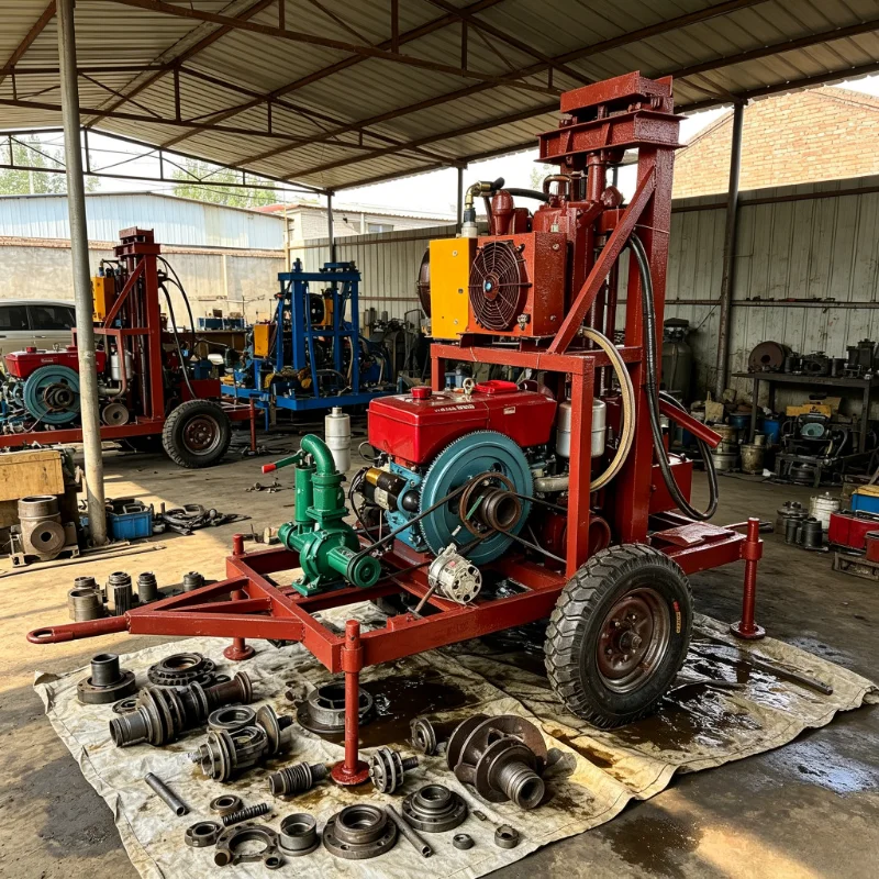 Factory Direct Sales Portable 100m-200m Small Water Well Drilling Rig Hydraulic Borehole Water Well Drilling for Farm Irrigation