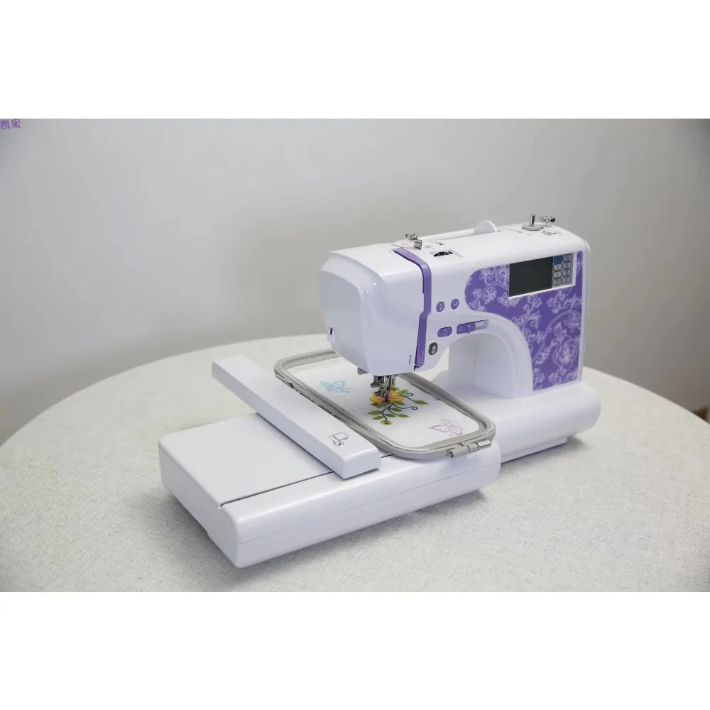 

Компактная вышивальная и швейная машина 2-в-1 — компьютеризированная плоская кровать для начинающих и домашних поделок