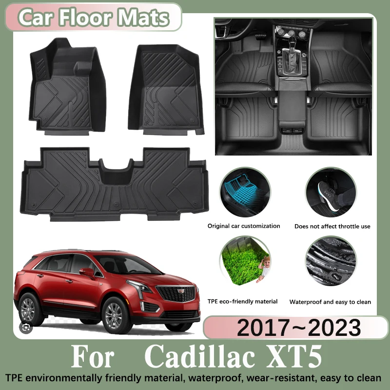 

LHD Car Floor Mat for Cadillac XT5 Accessories 2017~2023 Auto Anti-dirty Foot Waterproof Pads Custom Liner Mats Car Accessories