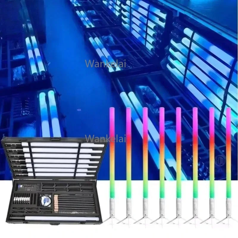 New Arrival Wireless 360 Degree RGBWA Pixel LED Tube Bar Battery Powered App Controlled Color Changing Light Strip for Home Deco