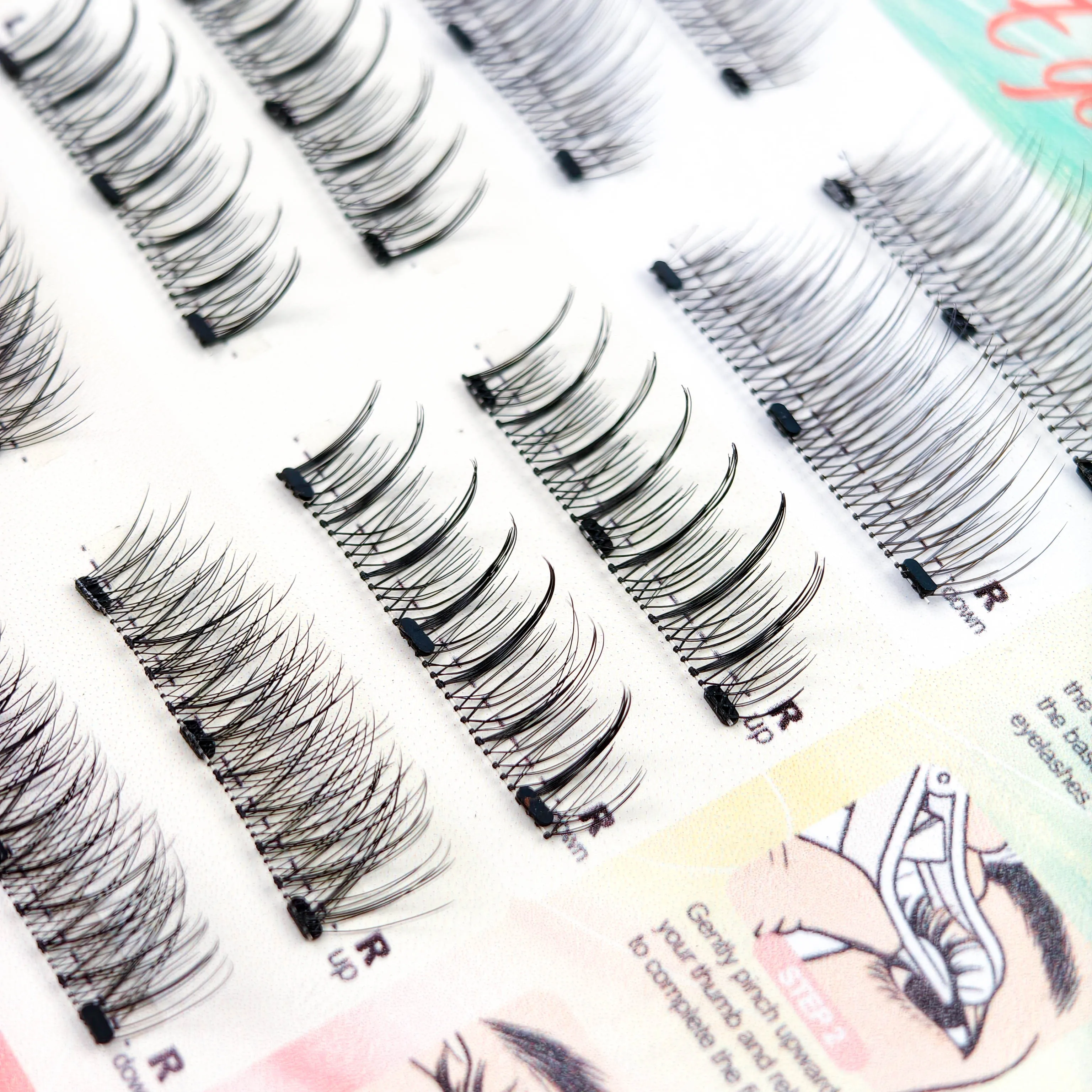 Hot 3 Pair Magnetic Eyelashes Handmade Fluffy Faux Mink Lashes Reusable Natural False Eyelashes and Magnetic Tweezers Set Makeup