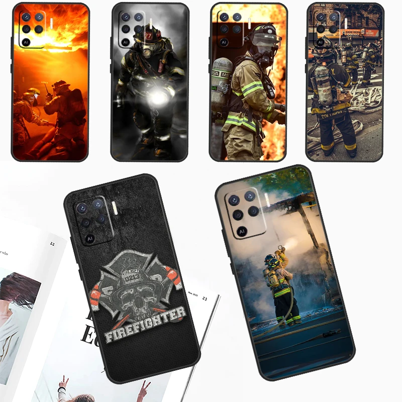 Firefighter Heroes For OPPO A96 A76 A16 A17 A57 A77 A15 A52 A72 A5 A9 A53 A91 A79 A58 A78 A98 A94 A74 A54 Case