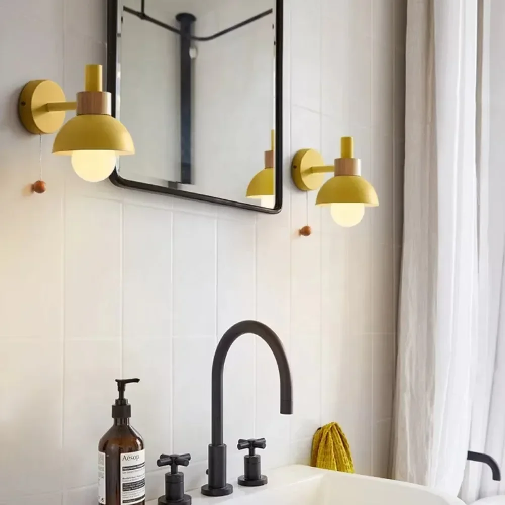 JOYINLED Minimally Designed LED Zipper Switch E27 Wall Lamp Bedroom Modern Indoor Wall Sconce for Corridor Bedroom Living Room