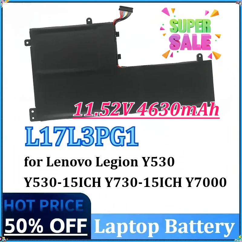 

L17L3PG1 L17C3PG2 11.52V 4630mAh Laptop Battery for Lenovo Legion Y530 Y530-15ICH Y730-15ICH Y7000 Y7000P 57Wh L17C3PG1 L17M3PG1
