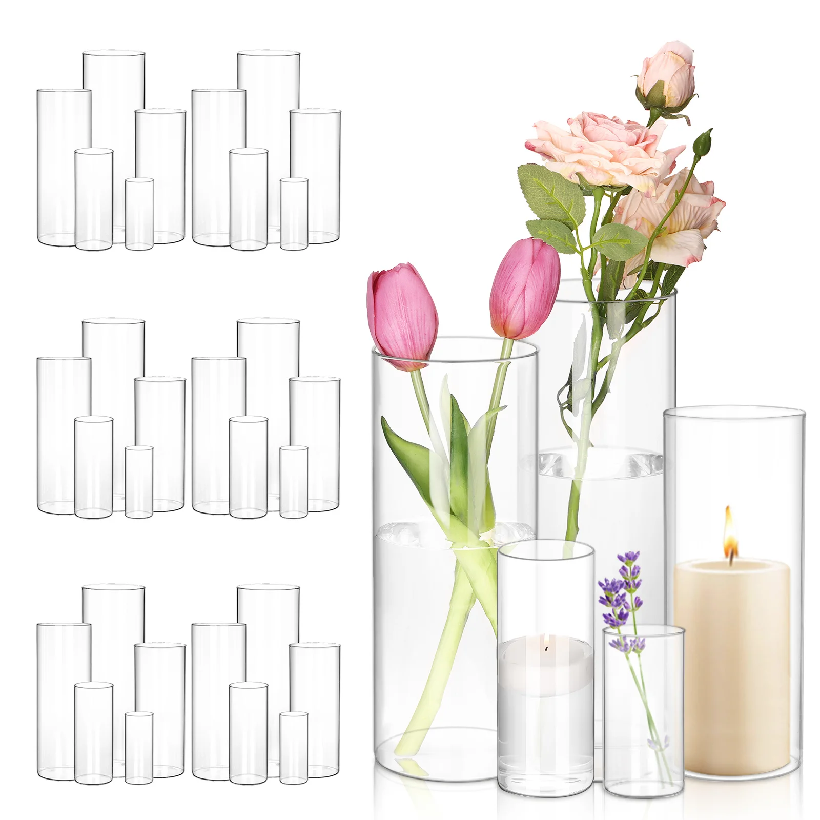WHONLINE 35pcs Vas Silinder Ka - Floating Shelves ulasan dan harga