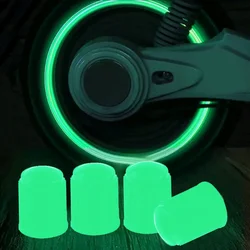 4x Válvula Luminosa Cap Pneu Válvula Núcleo Tampa Carro Motocicleta Bicicleta Pneu Hub Aro Fluorescente Luminoso Carro Válvula Do Pneu Tampa