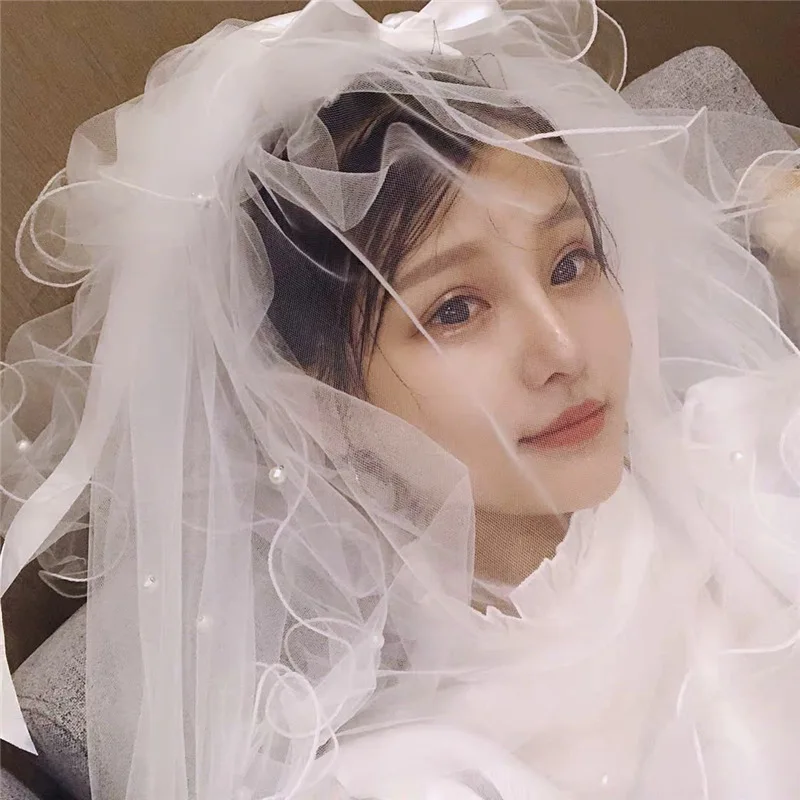 Multi-layer Veil  Wedding Vail Soft Tulle Veil Short White Puffy Veil Travel Shot Sweet Bridal Headwear Hair Accessories